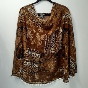 Leopard animal print shear cape